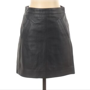 J.Crew Collection Blue-Grey Leather Mini Skirt